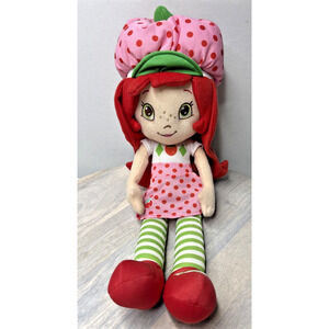Strawberry Shortcake Plush Doll Green Striped Leggings Red Hair
